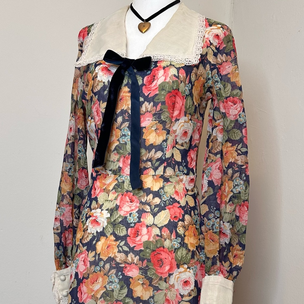 💐Gorgeous Gunne Sax style vintage ’60s/’70s long sleeve prairie dress🌺